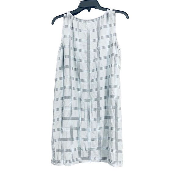 Eileen Fisher Plaid Printed Silk Georgette Crepe Tunic Size Small Window Pane Gr - Picture 4 of 9